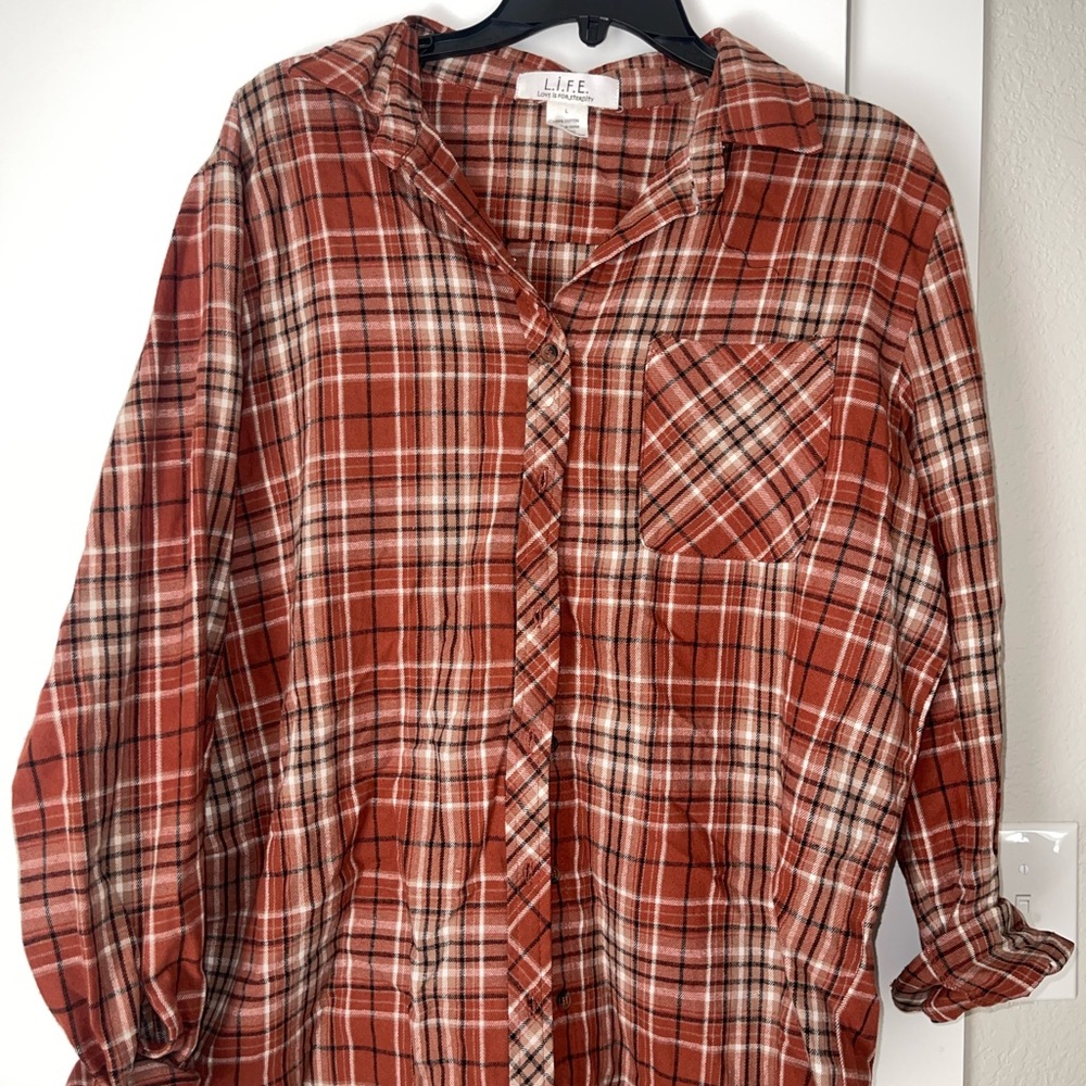Plaid Button-Up Shirt